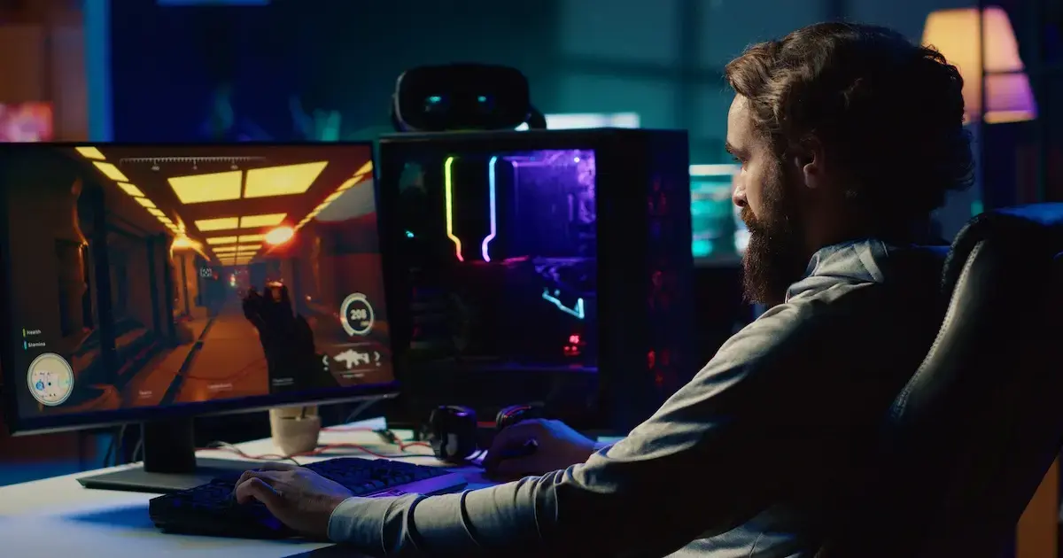 Game developer working in a high end PC 